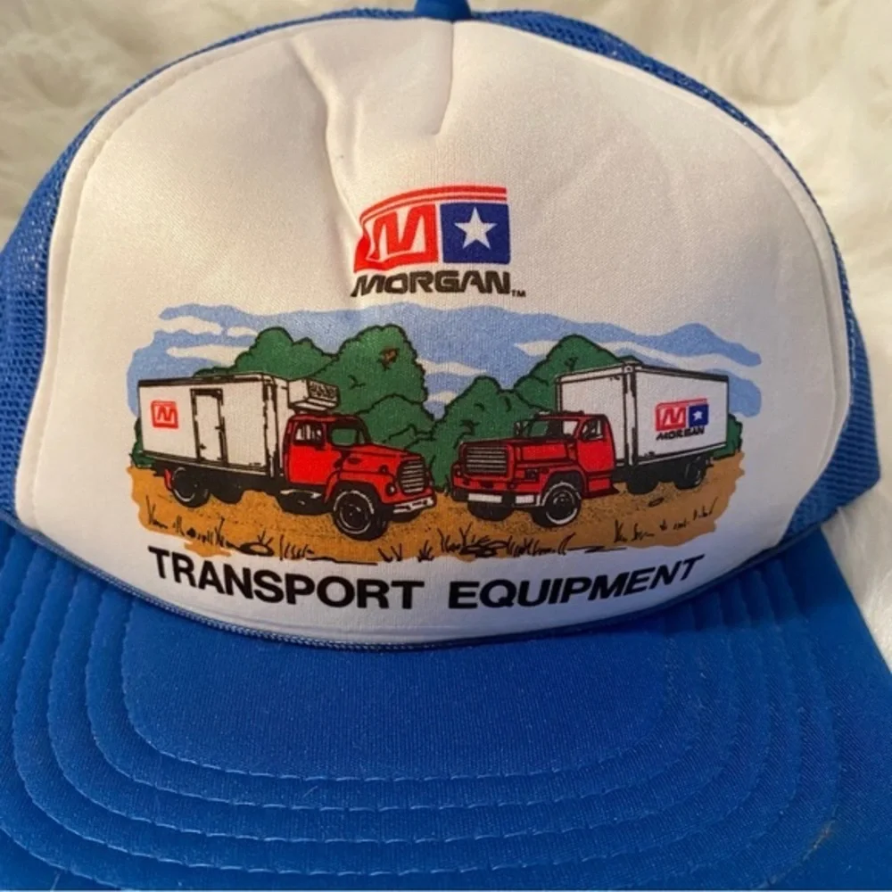 Trucker Snap Back Hat Blue White‎ Morgan Transport Equipment J Hats
